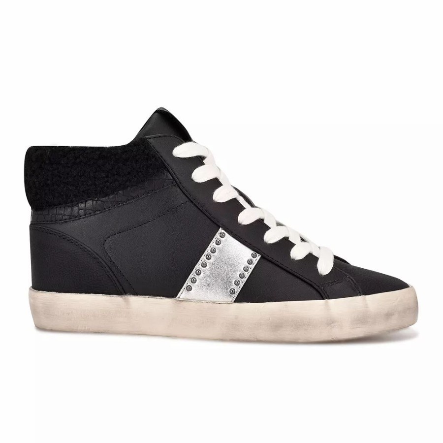 Womens * | Nine West Stunnah Women'S High-Top Sneakers Silver Multi