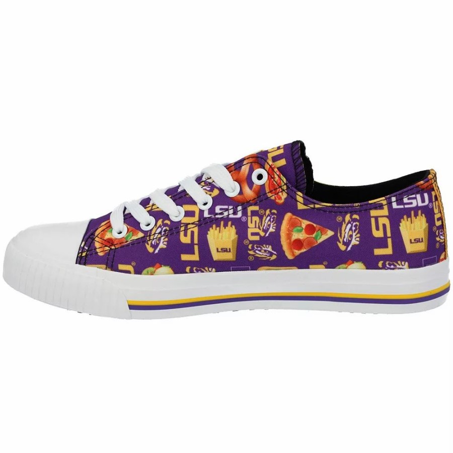 Mens * | Men'S Foco Lsu Tigers Food Print Low Top Canvas Sneakers