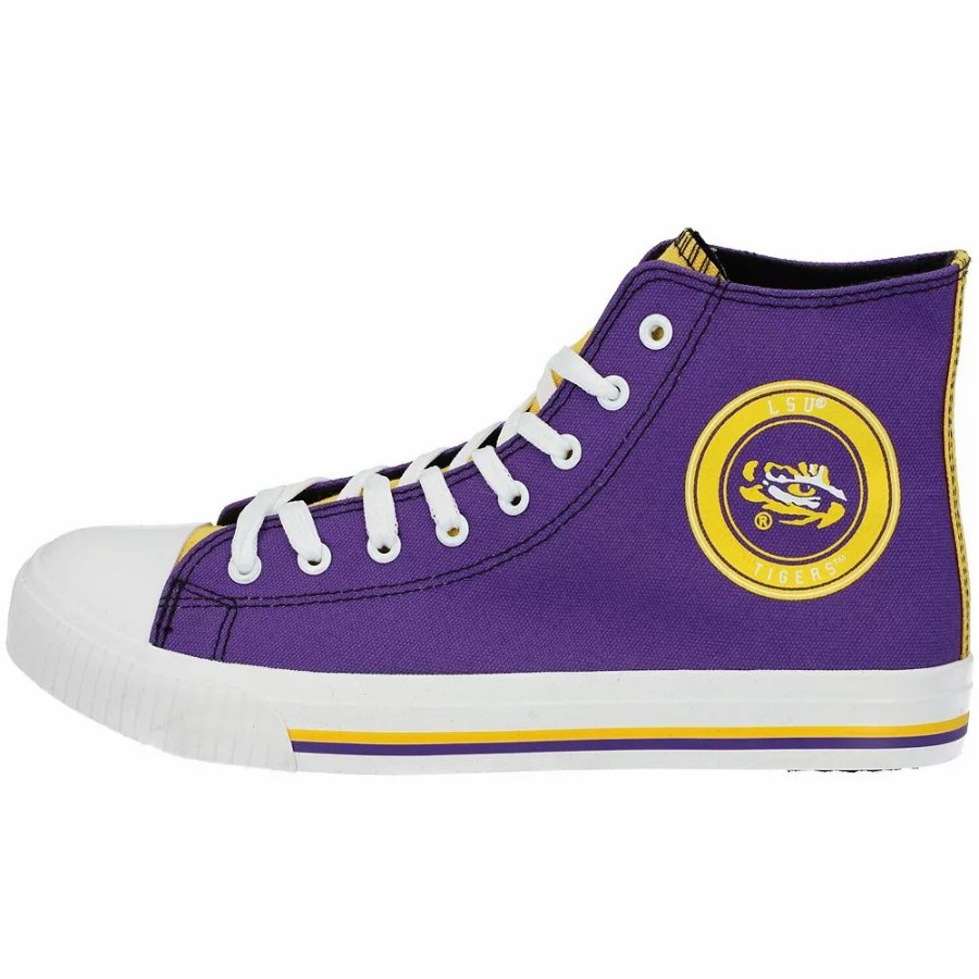 Mens * | Men'S Foco Lsu Tigers High Top Canvas Sneakers