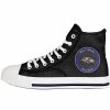 Mens * | Men'S Foco Baltimore Ravens High Top Canvas Sneakers