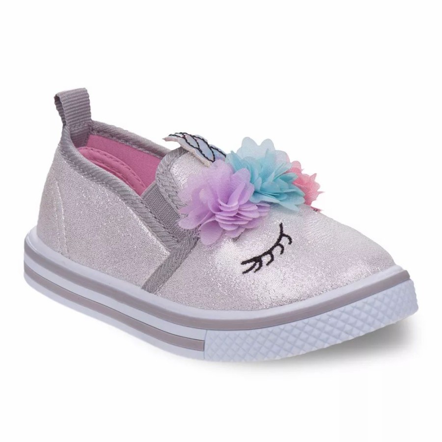 Girls * | Laura Ashley Unicorn Toddler Girls' Sneakers Silver