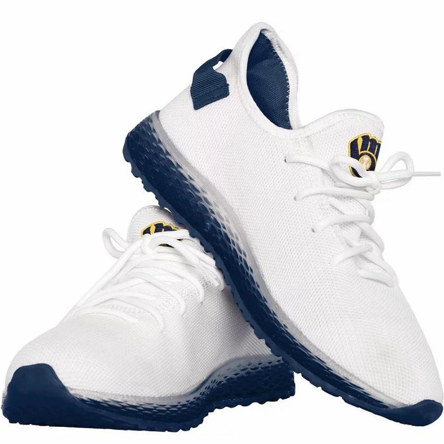 Mens * | Men'S Foco Milwaukee Brewers Gradient Sole Knit Sneakers