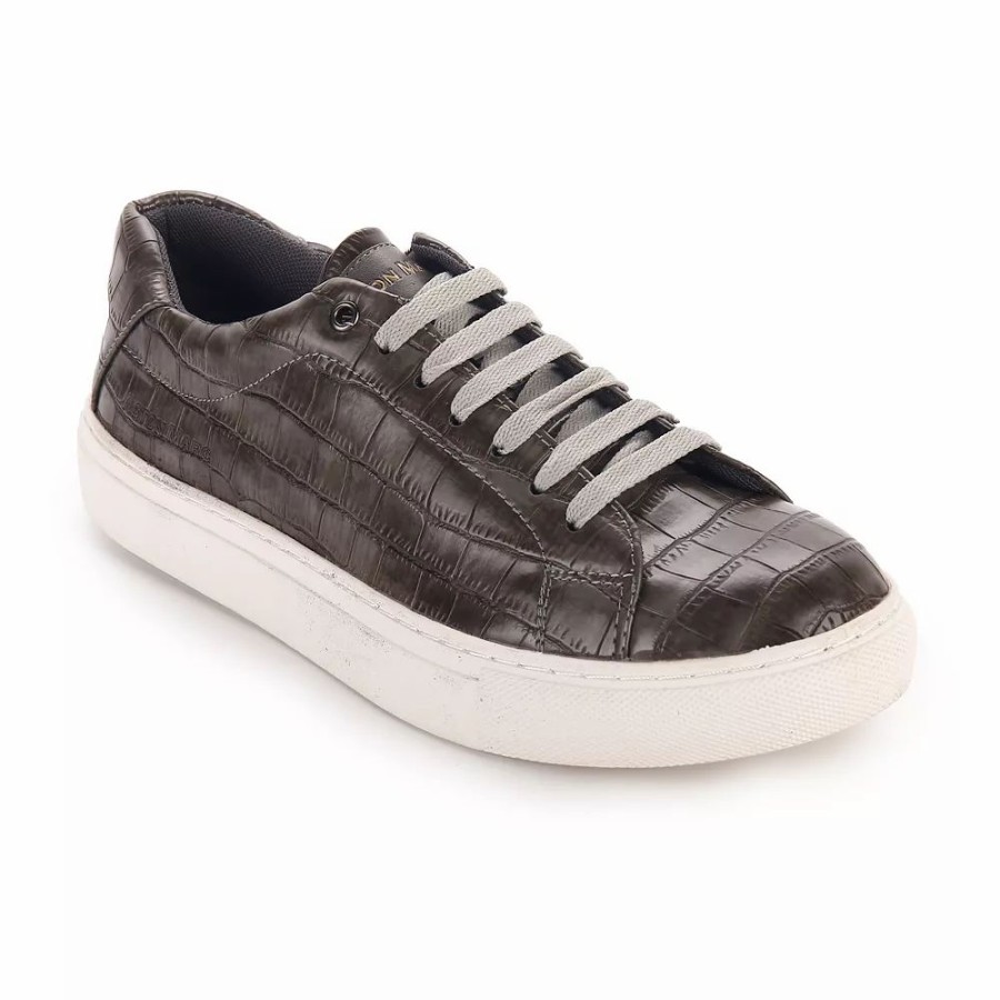 Mens * | Aston Marc Croc Embossed Men'S Court Sneakers Gray