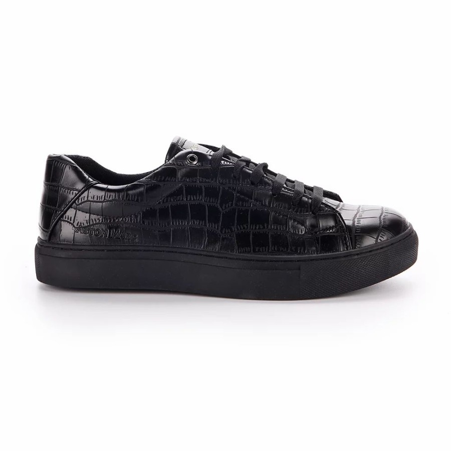 Mens * | Aston Marc Croc Embossed Men'S Court Sneakers Gray