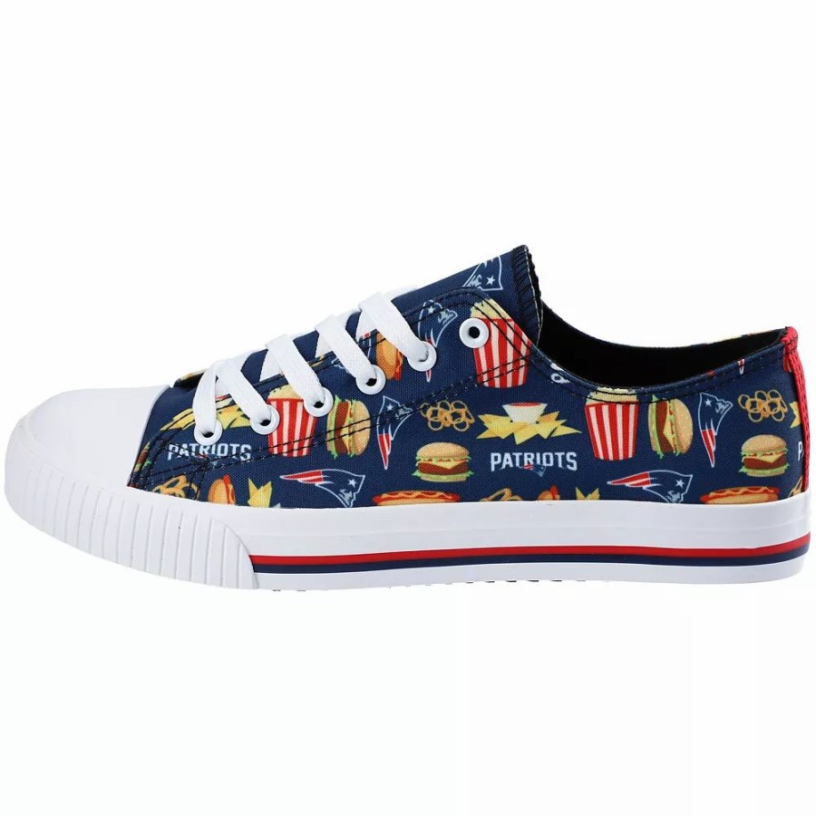 Mens * | Men'S Foco New England Patriots Food Print Low Top Canvas Sneakers