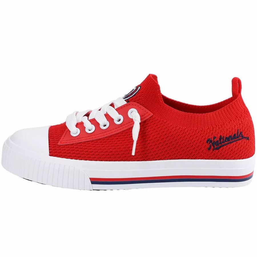 Womens * | Women'S Foco Washington Nationals Knit Canvas Fashion Sneakers