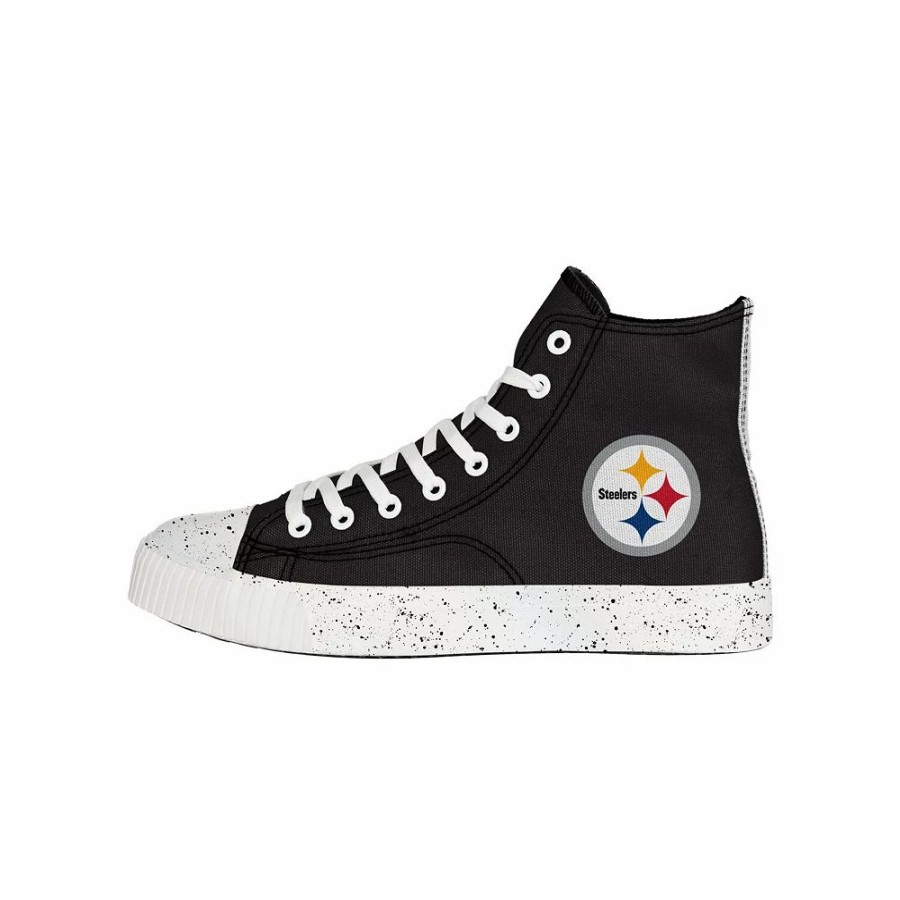 Mens * | Men'S Foco Pittsburgh Steelers Paint Splatter High Top Sneakers