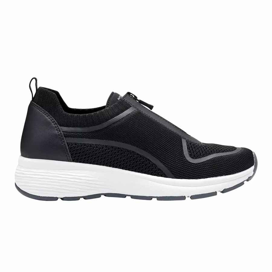 Womens * | Easy Spirit Striver Women'S Zip Front Knit Sneakers Black