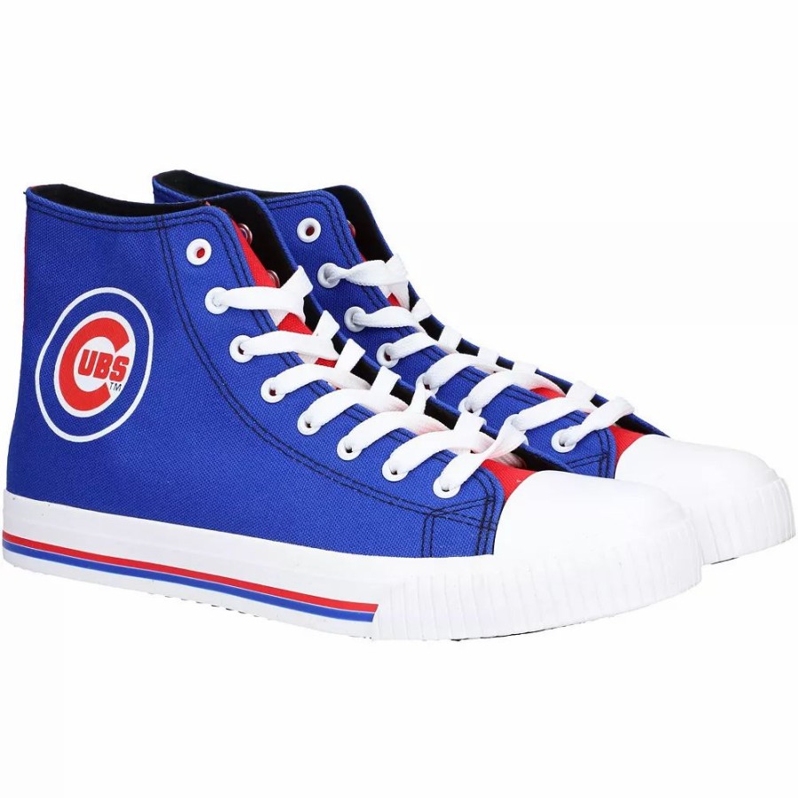 Mens * | Men'S Foco Chicago Cubs High Top Canvas Sneakers