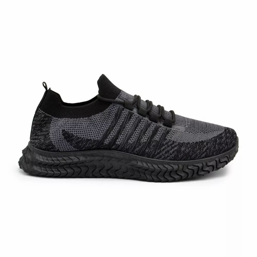 Mens * | Akademiks Stripe Men'S Knit Sneakers Gray