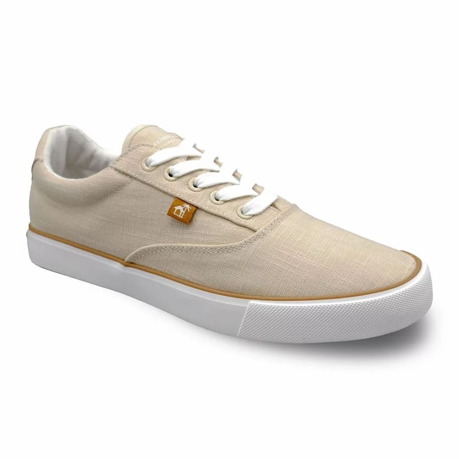 Mens * | Caribbean Joe Men'S Rica Canvas Lace Up Sneakers Beige