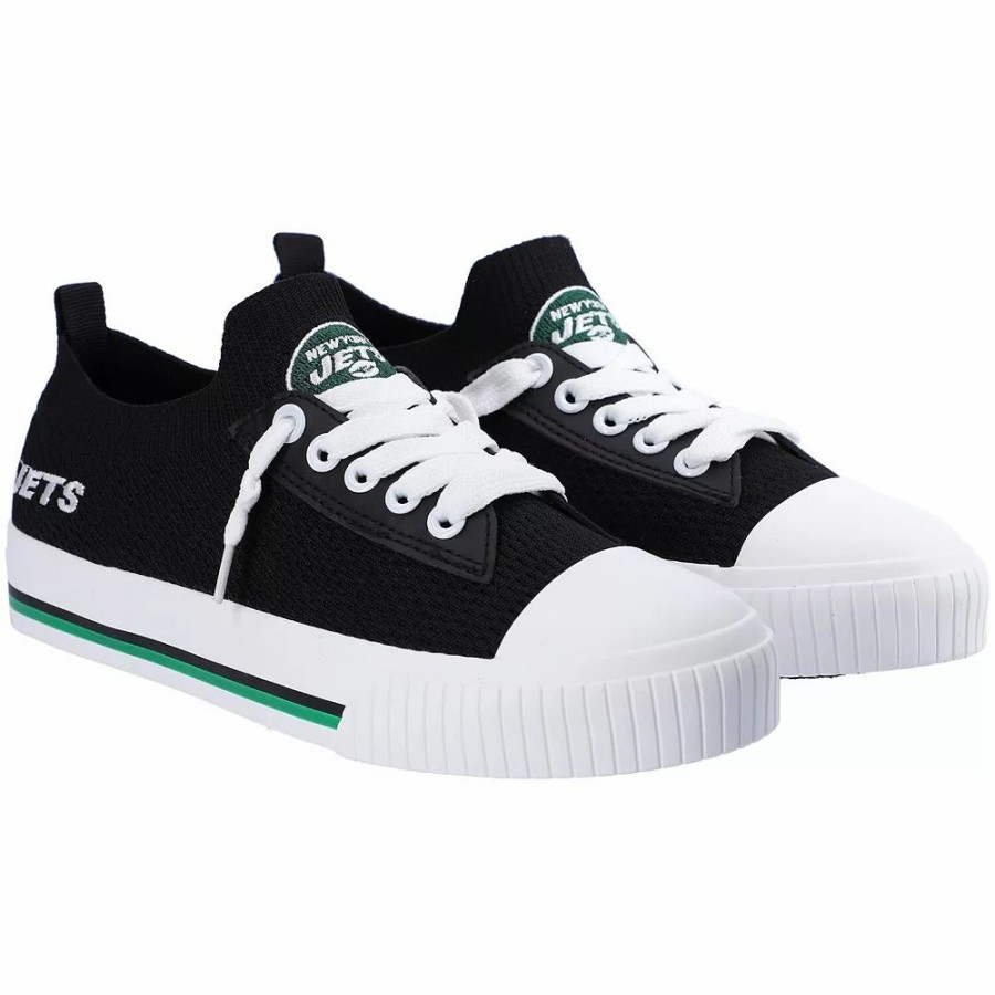 Womens * | Women'S Foco New York Jets Knit Canvas Fashion Sneakers